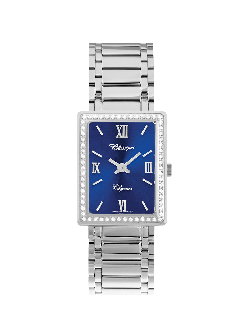Case Stainless Steel Dial Blue Dial Silver Roman Bracelet